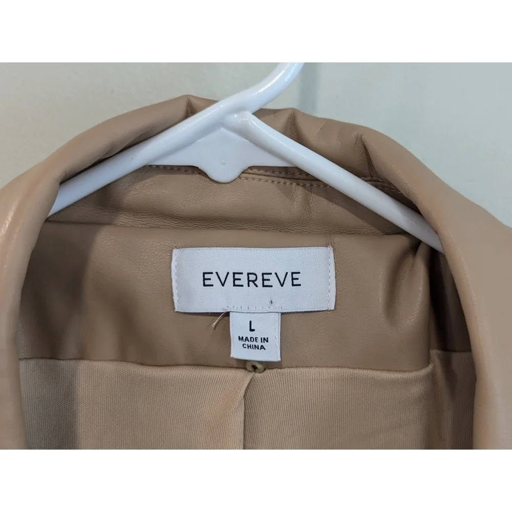 Evereve Tan West Bank Faux Leather Blazer Size Large